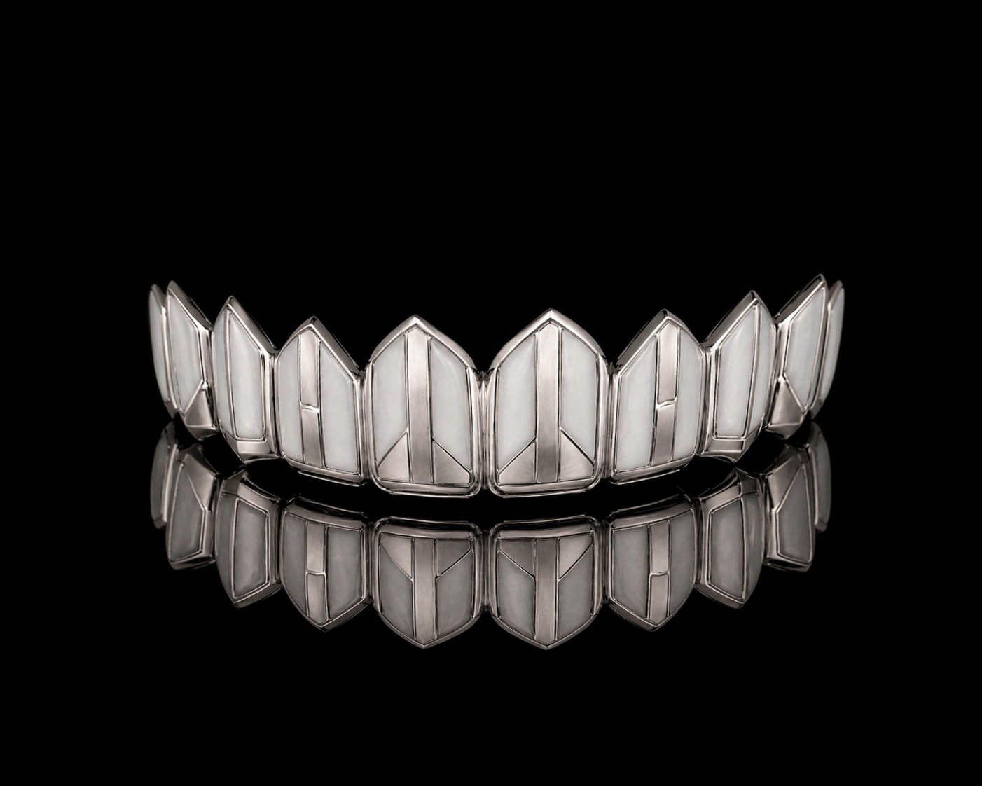Composition II — Architectural, Full Surface, Ceramic, White Gold, Satin